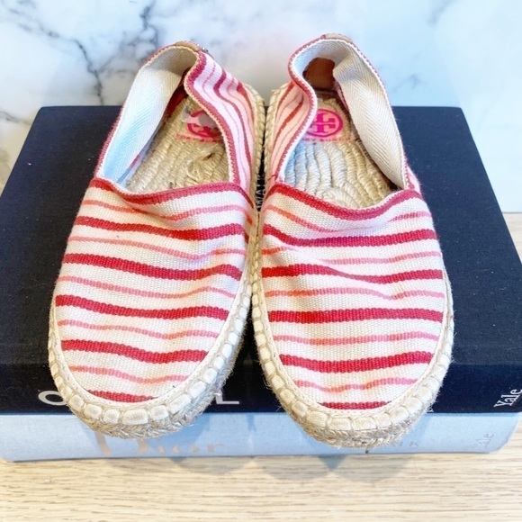 𝅺tory Burch Pink and red Striped Espadrilles - Picture 8 of 10
